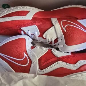 Red and White Nike Sneakers